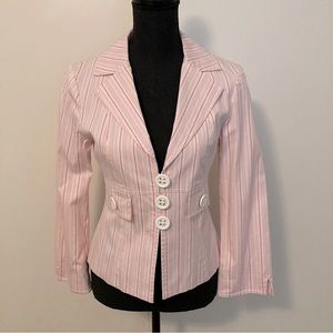 Nanette LePore Spring/Summer Pinstripe Pink & White Blazer Size 4